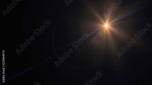 Orange lens flare light