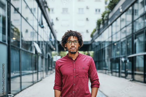 Portrait of young man wearing eyeglasses
