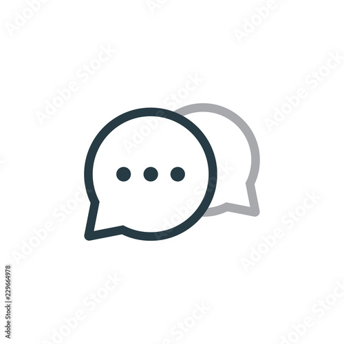 Chat Speech Bubble Icon Vector Logo Design Template