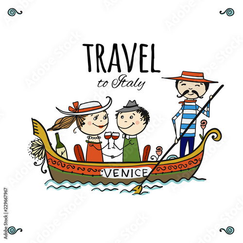 Travel to Italy. Greeting card for your design