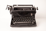 Vintage Metal Typewriter, Isolated in Studio