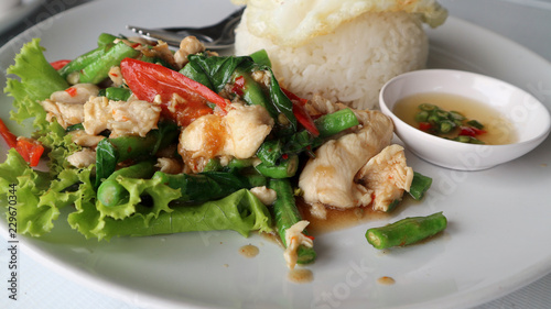 Thai-style stir-fried chicken and basil