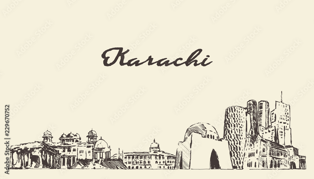 Karachi City (Islamic Republic of Pakistan, Sindh Province) map vector  illustration, scribble sketch City of Karachi map, Art Print | Barewalls  Posters & Prints | bwc82376232