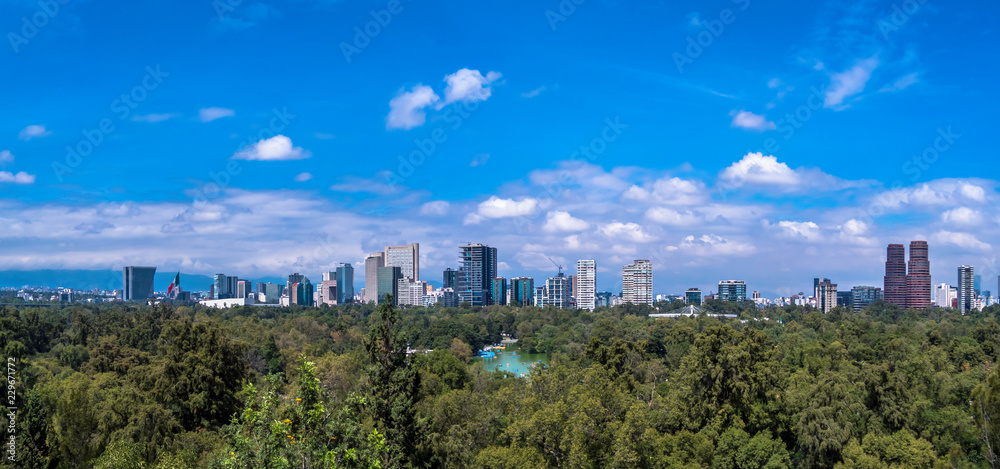 Panoramic view of the skyline of Mexico city