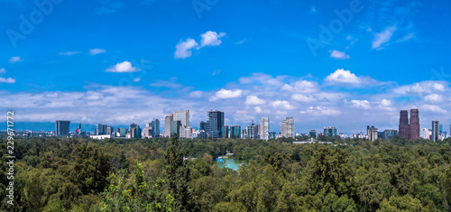 Obraz na płótnie Panoramic view of the skyline of Mexico city w salonie