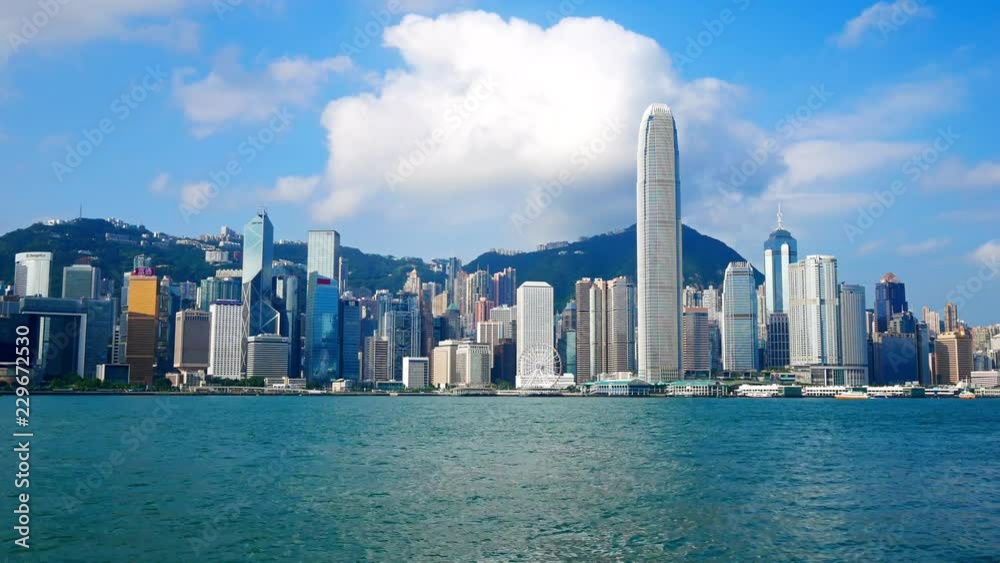 HONG KONG - - SEPTEMBER 14, 2018: 4K Time lapse Building and the skyline of Hong Kong city HONG KONG - - SEPTEMBER 14, 2018: 4K Time lapse Building and the skyline of Hong Kong city