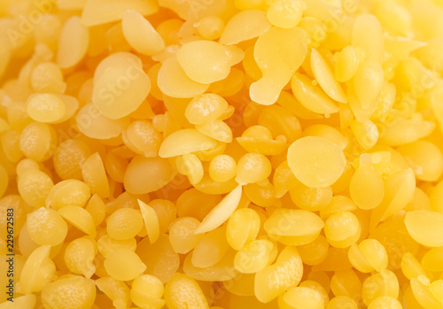 Background of Natural Yellow Beeswax Pearls