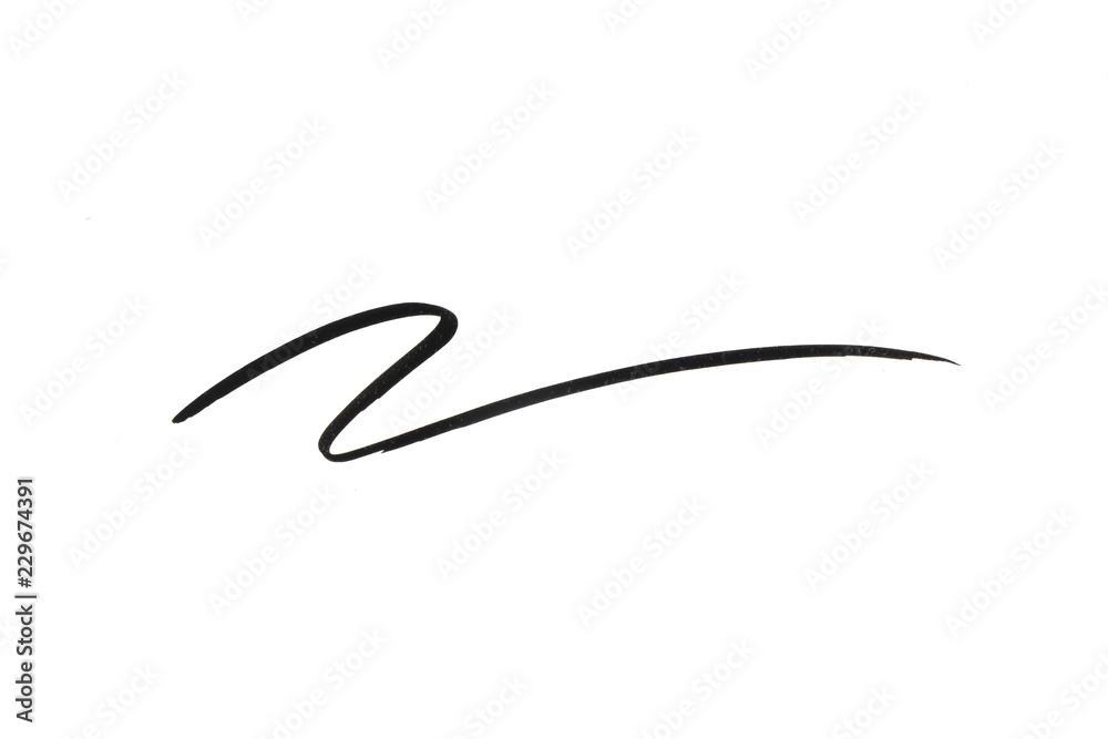 Black color Eye liner stroke on white background Black color Eye liner stroke on white background