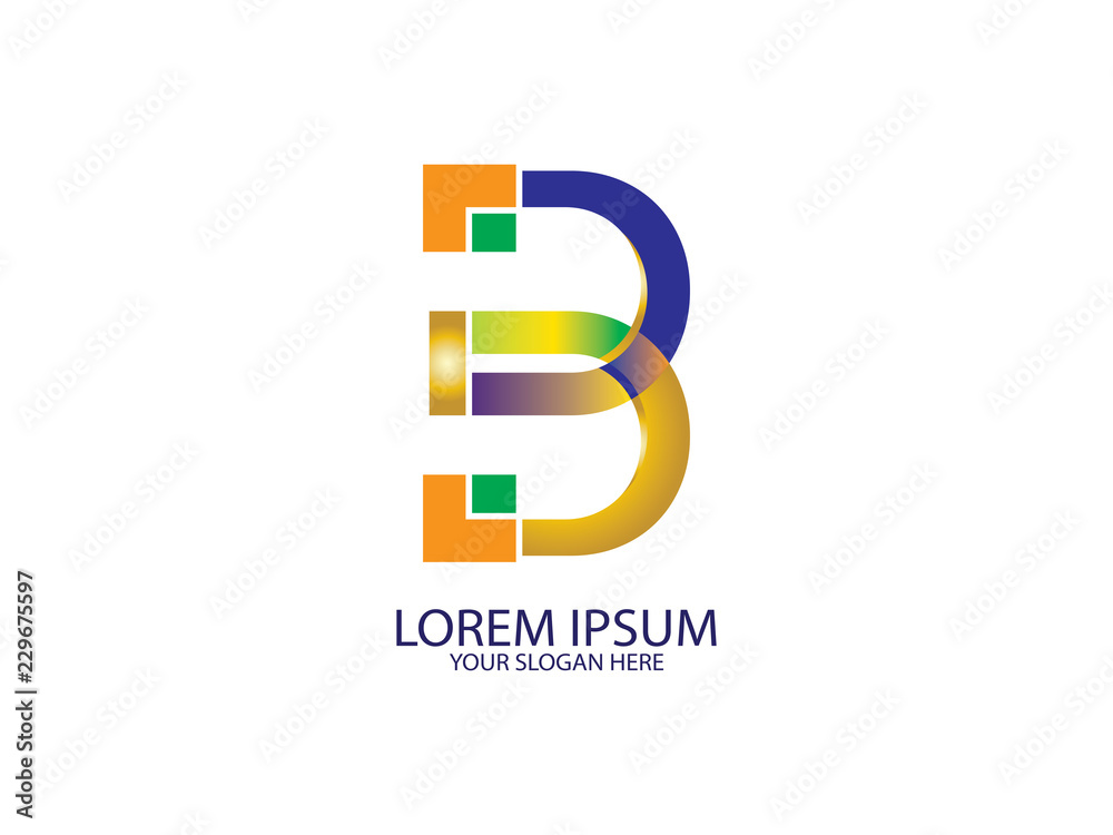 Initial Letter B for business Design Logo. Graphic Branding Letter Element.