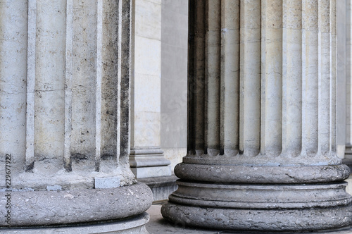 bases of ionic columns with tapered shafts photo