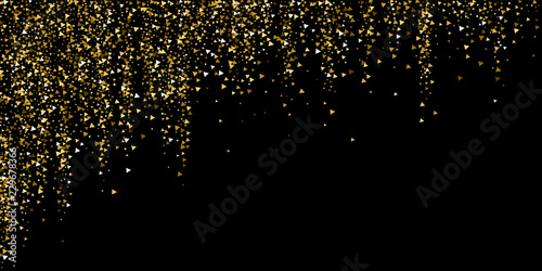 Gold triangles luxury sparkling confetti. Scattere