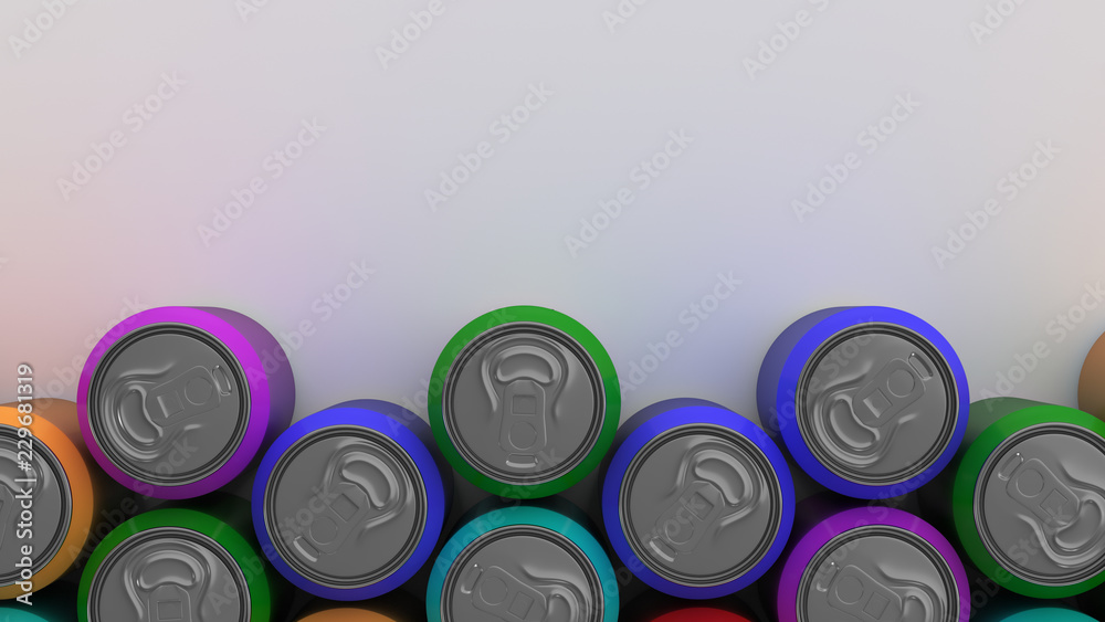 Big colorful soda cans on white background Big colorful soda cans on white background