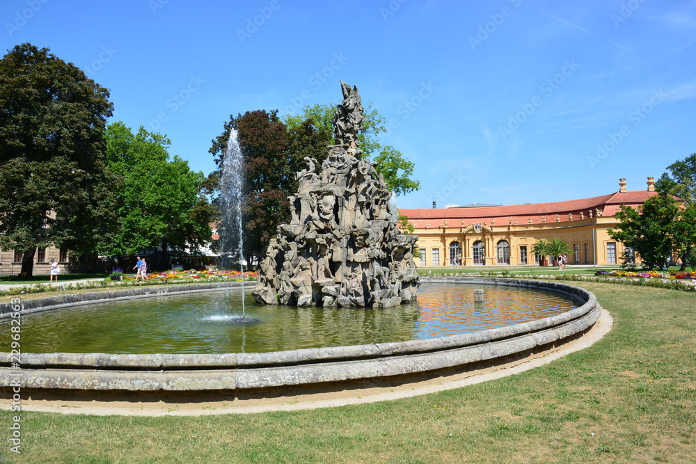 Historical  Conservatory (Orangerie) in the  city of Erlangen,  ( Bavaria),  Germany 