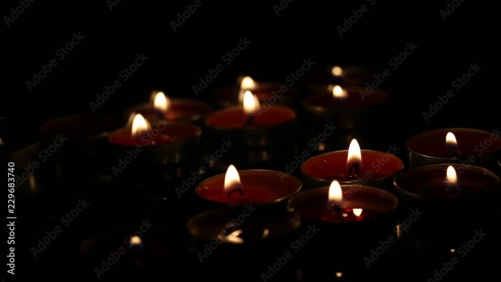 A lot of candles close-up shot on a macro lens. Bokeh A lot of candles close-up shot on a macro lens. Bokeh