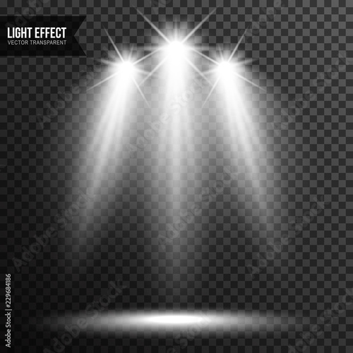 Illuminated scene, spotlight, stage, light effect vector transparent