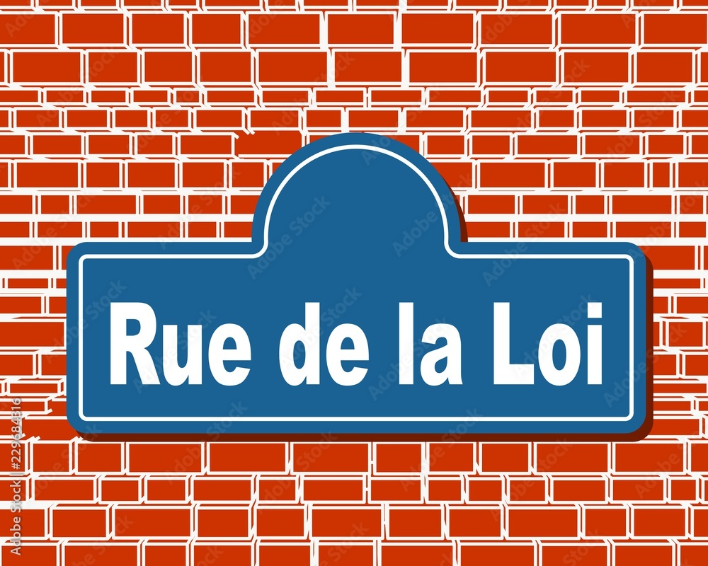 Fototapeta premium Street signs with an inscription in French principal road of Brussels, Belgium