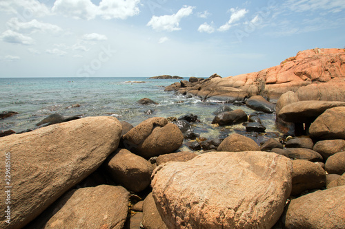 Boulders on Pigeon Island National Park just off the shore of Nilaveli beach in Trincomalee Sri Lanka © htrnr