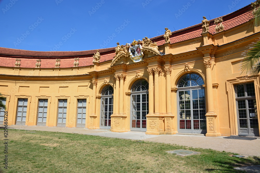 Historical  Conservatory (Orangerie) in the  city of Erlangen,  ( Bavaria),  Germany 