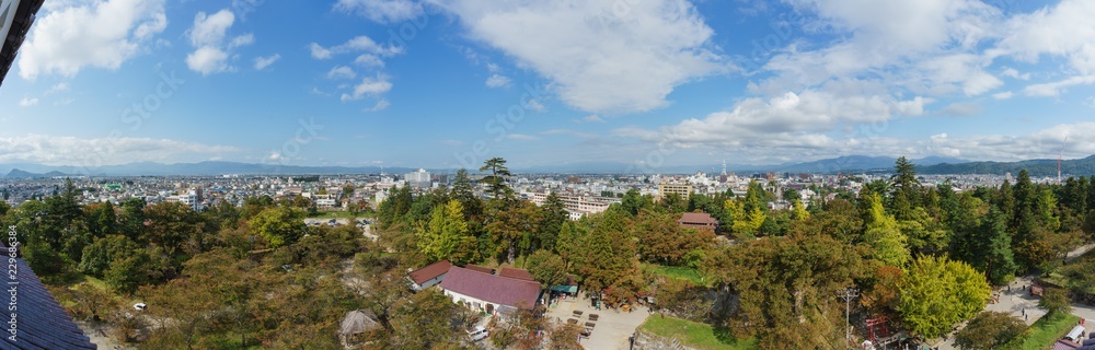 鶴ケ城からの眺め(パノラマ)