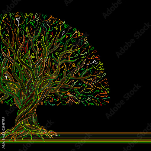 Big tree with roots for your design