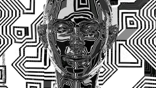 Abstract Woman Head Loop 3D Animation