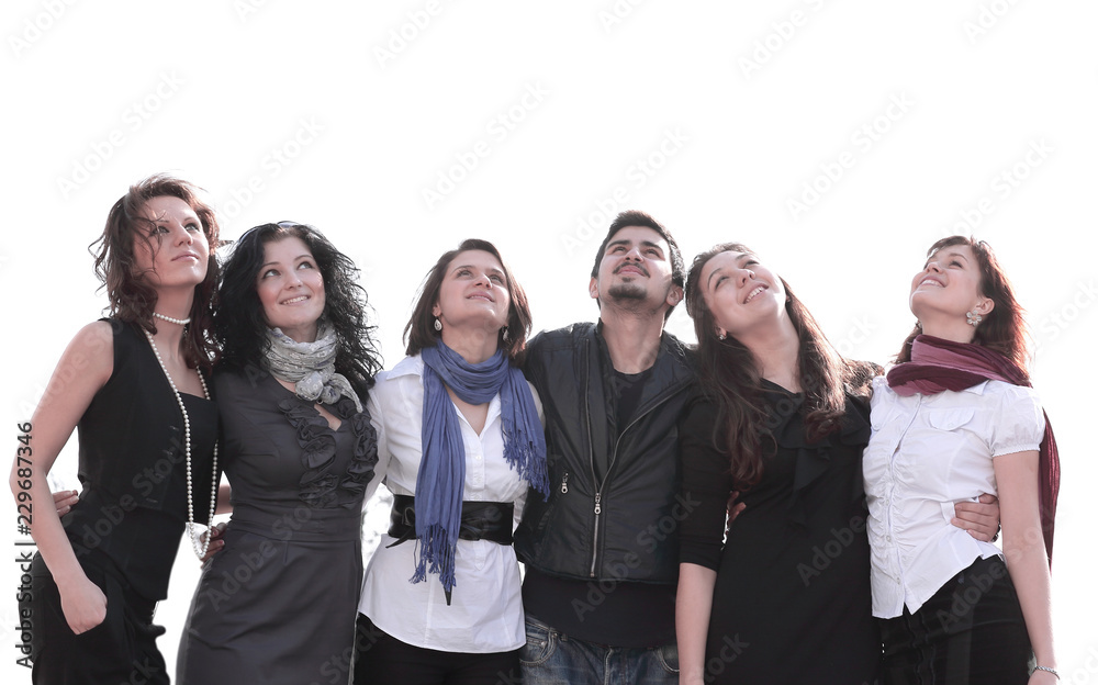 successful business team looking up at copy space successful business team looking up at copy space