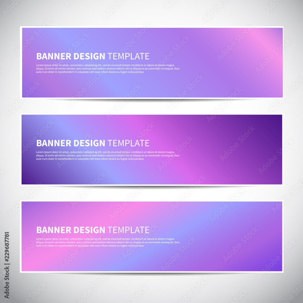 Fototapeta premium Banners or headers with holographic gradient colorful background