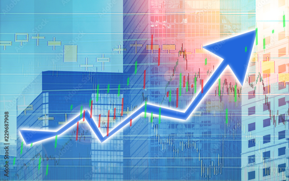 Stock index graph and chart in modern building background (blue bull chart) Stock index graph and chart in modern building background (blue bull chart)