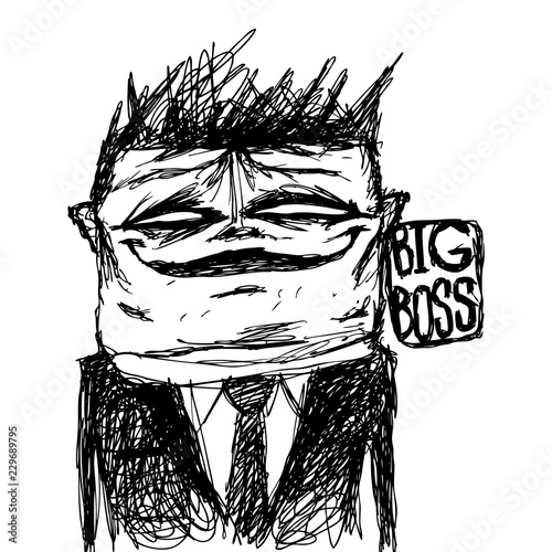Humorous portrait of the main boss. Can be used for publications, posters and postcards.