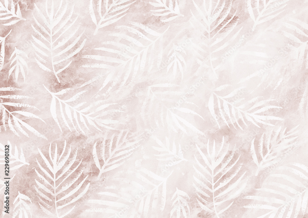 White palm leaves pattern empty copper paper background White palm leaves pattern empty copper paper background