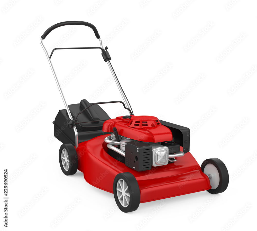 Red Lawn Mower Isolated Red Lawn Mower Isolated
