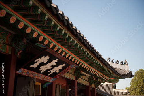 Suwon city, South Korea - Oct 12, 2018 : Historic buildings in HWASUNG, suwon city, South korea.