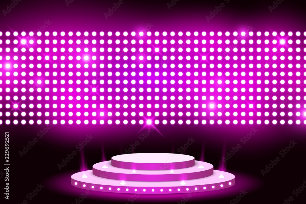 Wall led screen stage with lightbulp background vector Vector | Adobe Stock