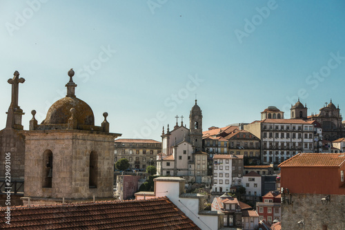 Porto in Portugal and its ancient and picturesque architecture of buildings and houses surrounding the Douro River