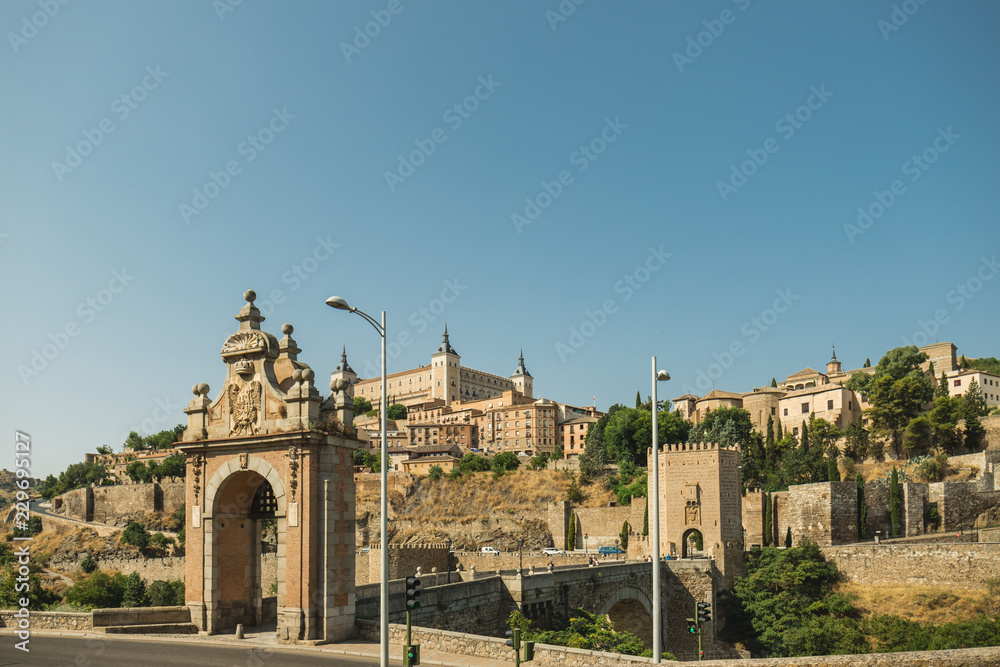 Fototapeta premium Toledo, Spain. View of the city with medieval castles and ramparts