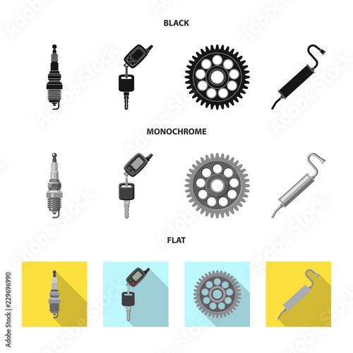 Isolated object of auto and part icon. Collection of auto and car vector icon for stock.