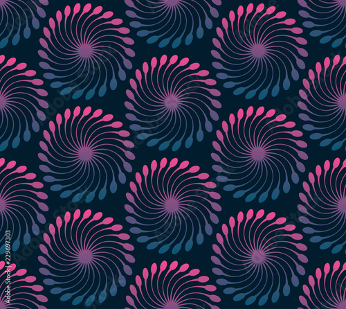 abstract floral seamless pattern in pink and dark blue shades