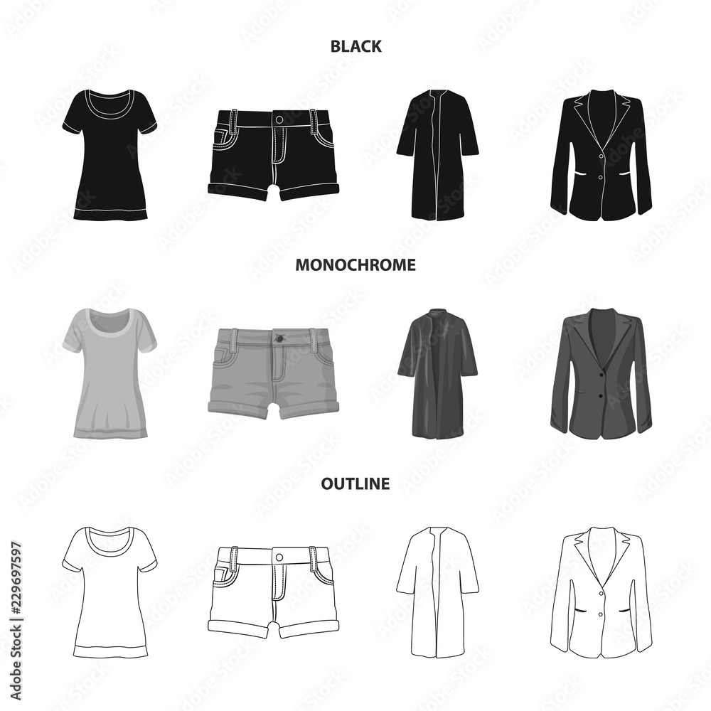 Vector design of woman and clothing icon. Collection of woman and wear stock symbol for web. Vector design of woman and clothing icon. Collection of woman and wear stock symbol for web.