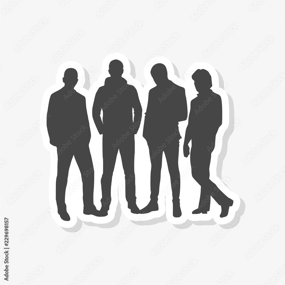 Group of People Vector Silhouette sticker