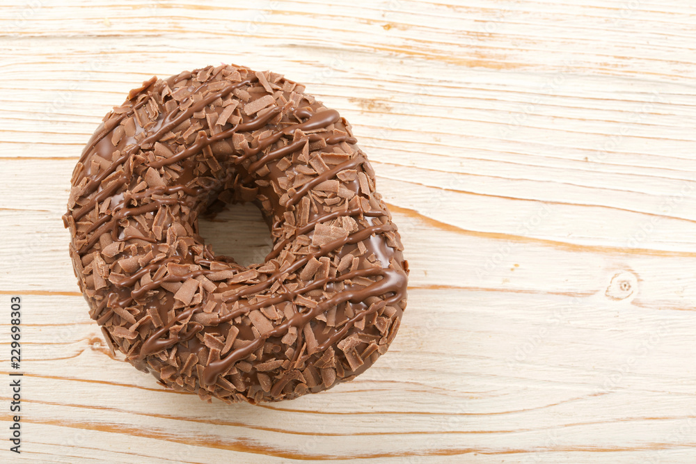 donut on wooden background