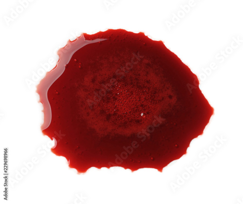 Blood blot on white background