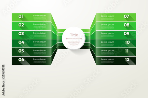 Vector progress background. Template for diagram, graph, presentation and chart. Business concept with 12 options, parts, steps or processes. Abstract background. eps 10