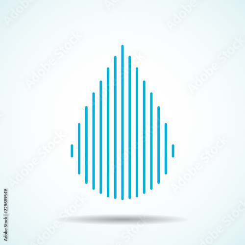 Abstract drop water of lines. Vector logo