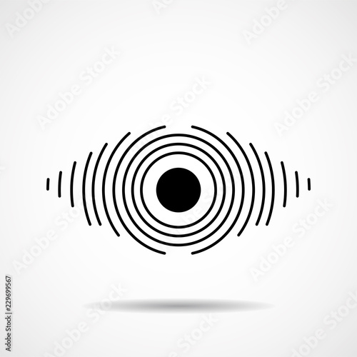 Abstract eye of lines. Vector logo, symbol