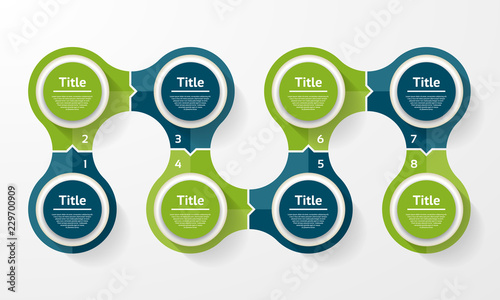 Vector circle infographic. Template for cycle diagram, graph, presentation and round chart. Business concept with 8 options, parts, steps or processes. Abstract background.