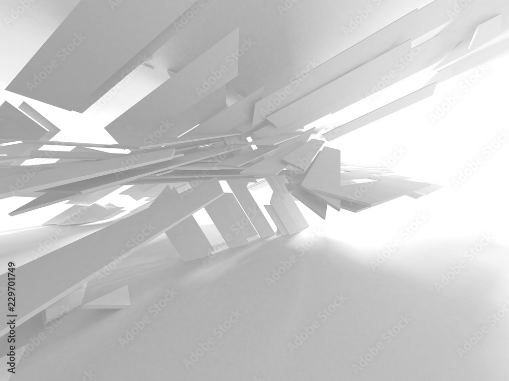White Architecture Construction Modern Interior Background
