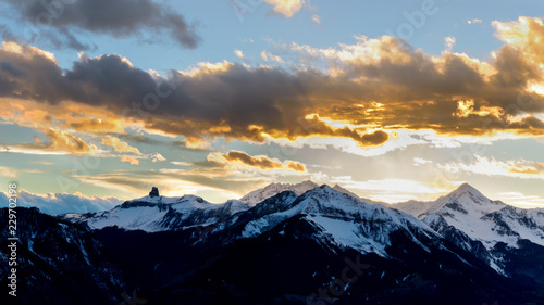 Panoramic view of San Juan Mountains at Sunset view from Alta Lake Road, Telluride