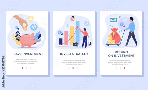 Investing Plans concept illustration set, perfect for banner, mobile app, landing page