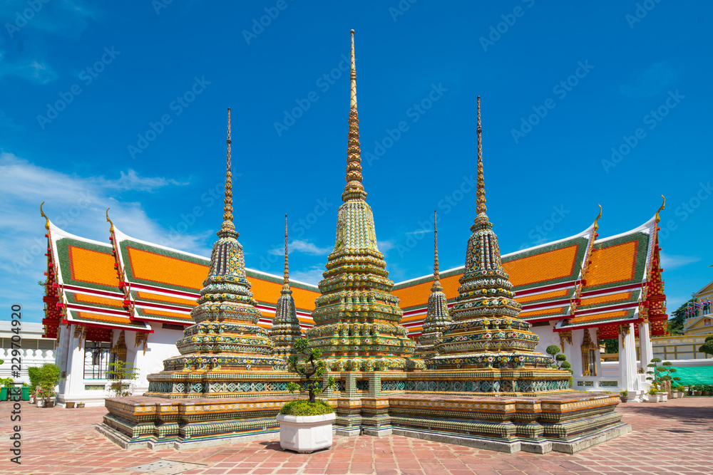 Thai architecture in Pho temple or Wat Pho in Bangkok, Thailand. Thai architecture in Pho temple or Wat Pho in Bangkok, Thailand.