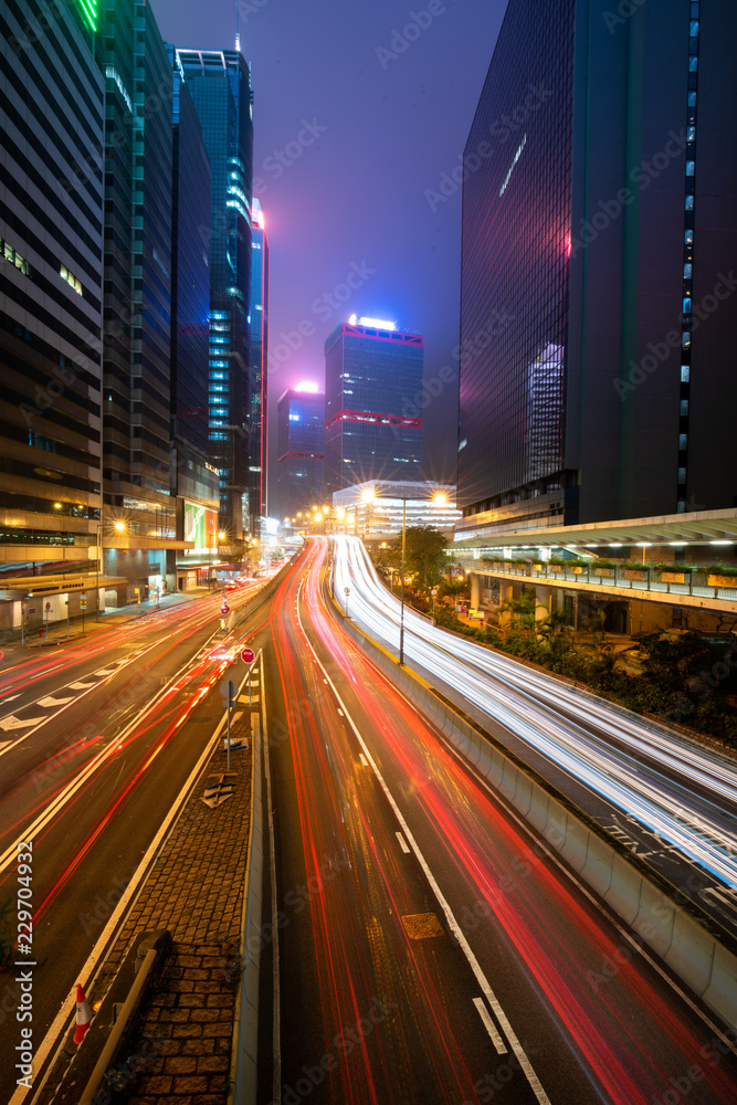 Abstract cityscape traffic background with motion blur